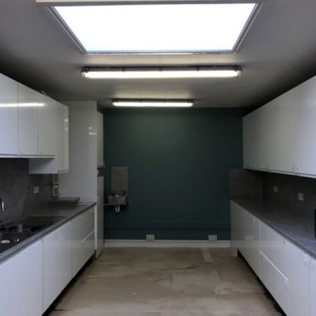 church kitchen after complete make over