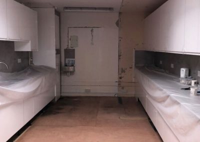 church kitchen before complete make over
